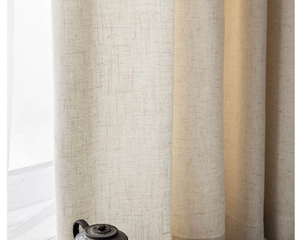 Custom Linen Blend Curtains | Light Filtering Drapes | Custom Curtain Panels | Pinch Pleat, Rod Pocket & Grommet | Any Size