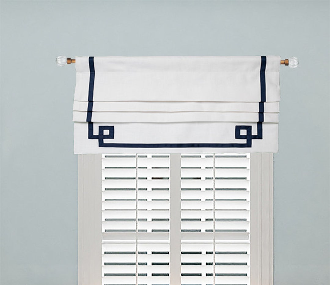Faux Roman Shades Greek Key Blinds Fake Roman Shades Gift Etsy