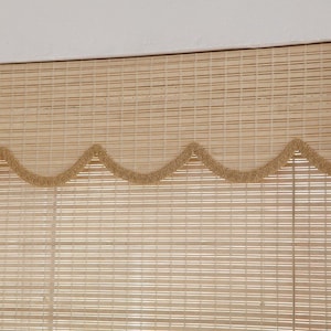 Bamboo Shades with Valance, Bamboo Fold Up Shades, Designer Window Treatment, Made to order Window Covering