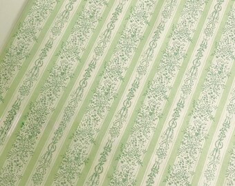 Green Floral Cotton Fabric: Drapery, Roman Shades, Cushions - 54" Wide