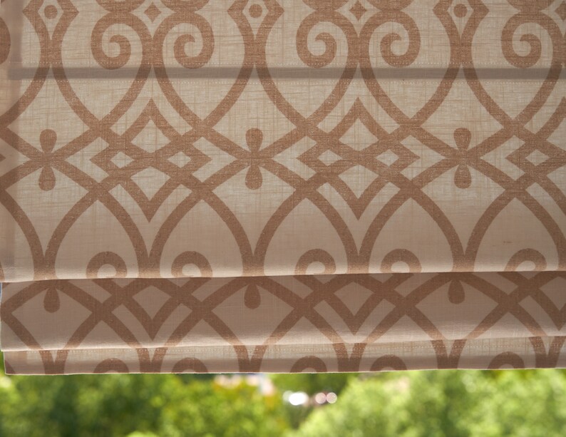 Custom Roman Shades Natural Color Pattern Fabric Modern - Etsy