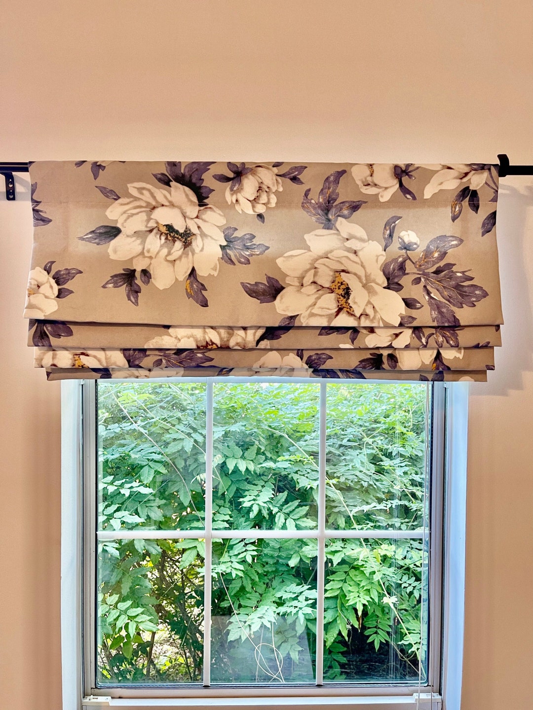 Faux Roman Shades, Fake Roman Shades, Custom Fabric Valance, Fabric of