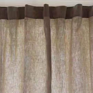 Gardinpanel i blekt linne: Europeiskt lin, anpassad storlek bild 1