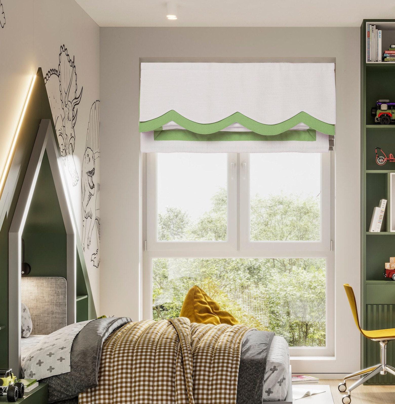 green emerald velvet dress Asparagus Green Linen French Door Curtain Panel - Custom Colors & Sizes main image 0