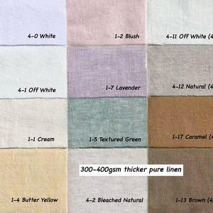 Thicker Pure Linen Fabric 300-400gsm Swatches - Curtain & Roman Shade