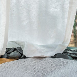 Gardinpanel i blekt linne: Europeiskt lin, anpassad storlek bild 3