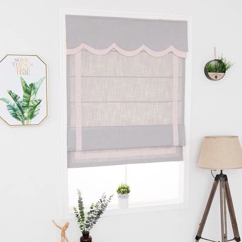 Nursery Room Custom Roman Shades Flat Fold Scallops Fabric Etsy