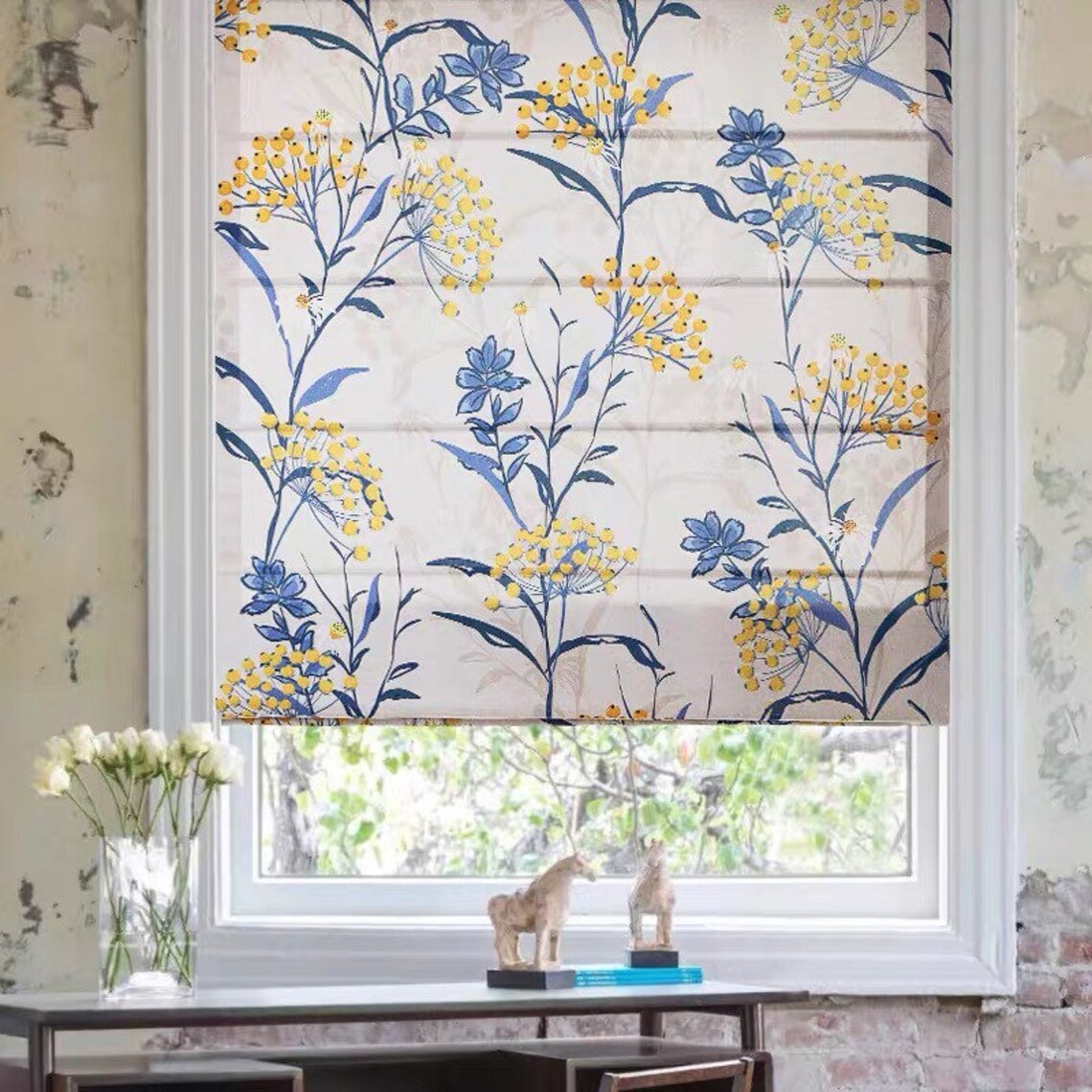 Custom Roman Shades Custom Pattern Fabric Modern Shades Etsy