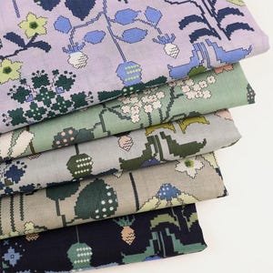 Digital Flower Fabric Japanese Design, Custom Drapery, and Roman Shades, Designer Fabric deal.
