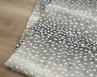 Patterned Fabric Grey and White Fabric for Drapery, Roman Shades and Cushions, Fabric by yard, Designer Fabric deal.