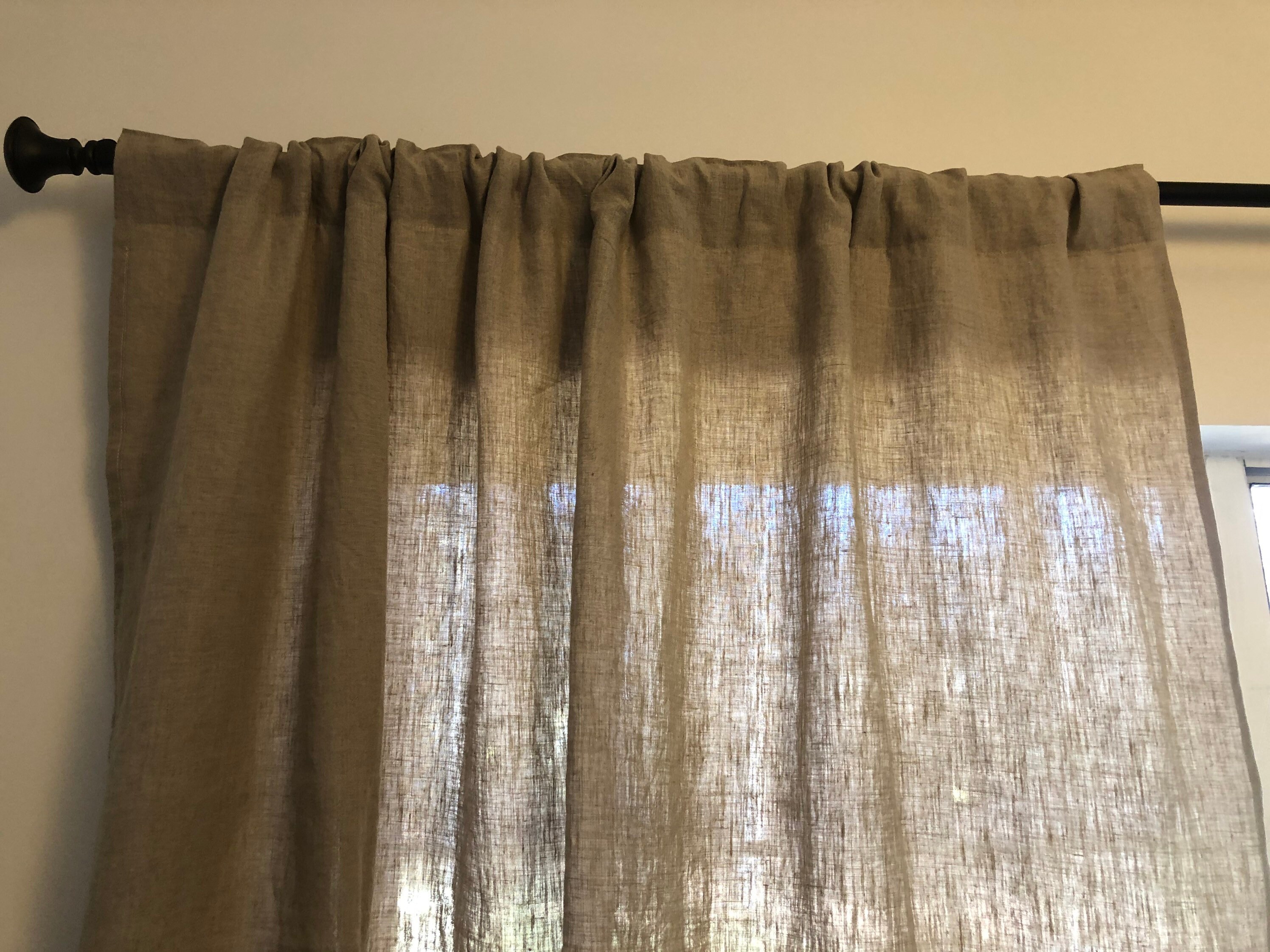 Pure Linen Curtain Panel 100 European Linen Flax Customized Etsy