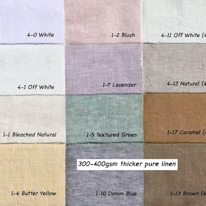 Thicker Pure Linen Fabric 300-400gsm Swatches - Curtain & Roman Shade