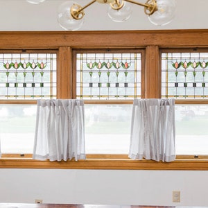 Gardinpanel i blekt linne: Europeiskt lin, anpassad storlek bild 6