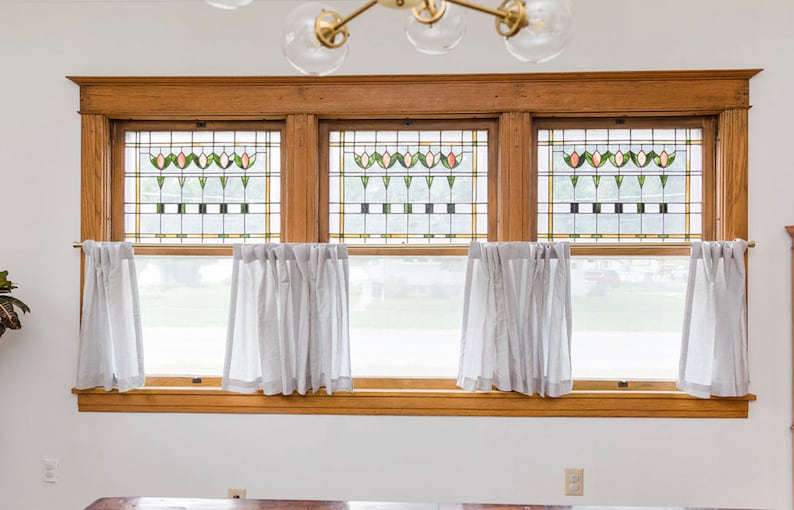 Gardinpanel i blekt linne: Europeiskt lin, anpassad storlek bild 6