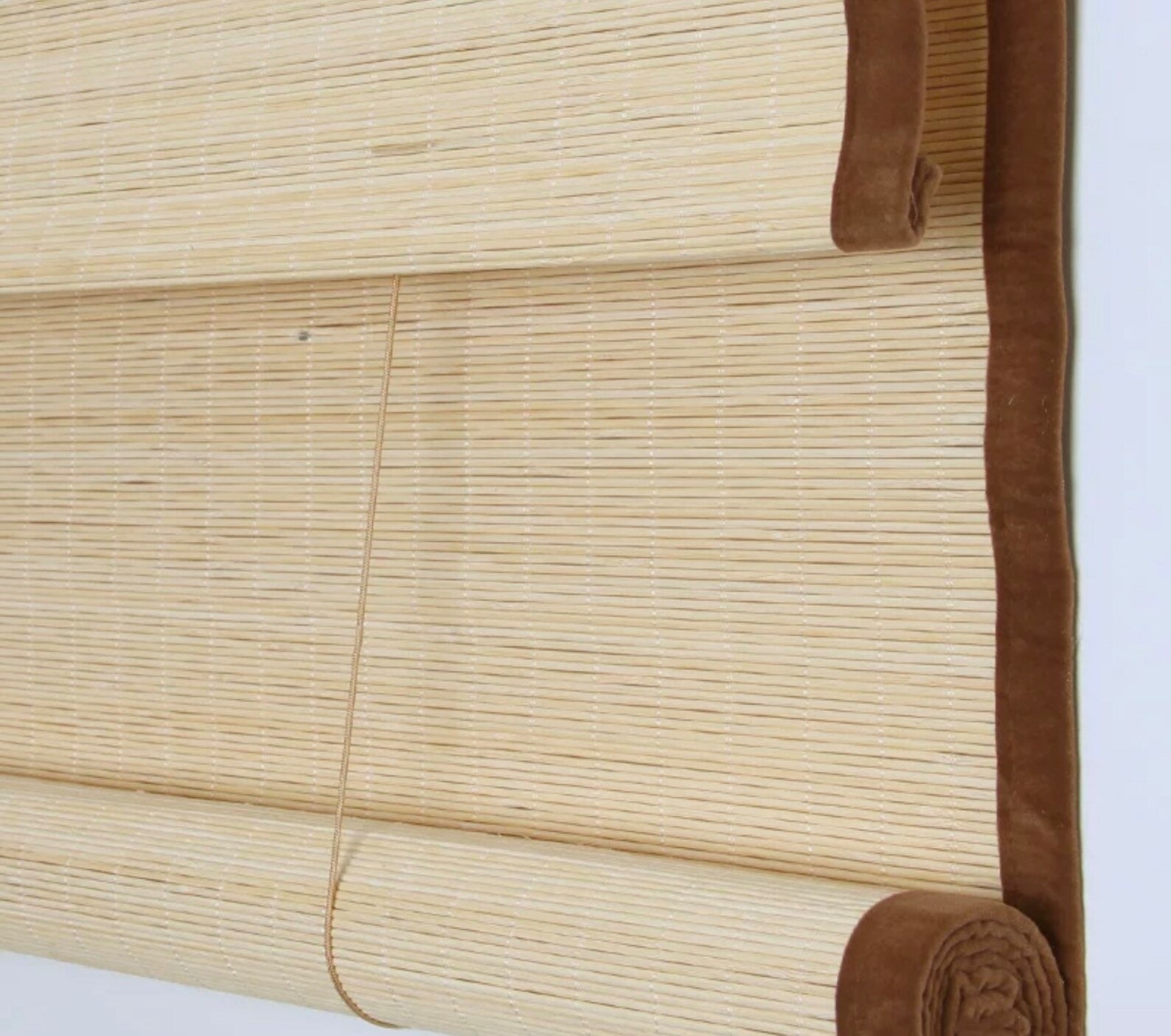 Blackout Bamboo Shades Linen Trim Bamboo Roll up Corded Etsy