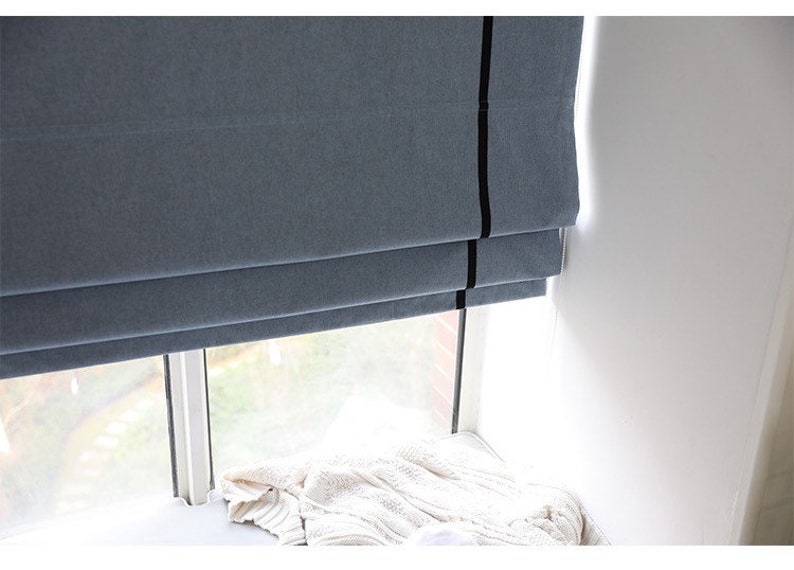 Blackout Roman Shades Custom Fabric Blinds Designer Window Etsy