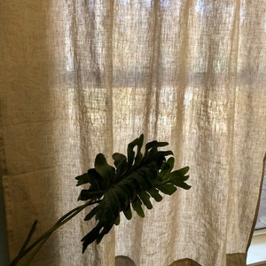 Gardinpanel i blekt linne: Europeiskt lin, anpassad storlek bild 5