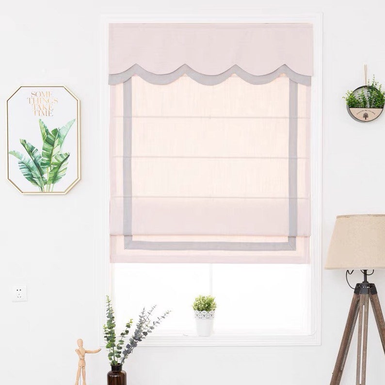 Nursery Room Custom Roman Shades Flat Fold Scallops Fabric Etsy