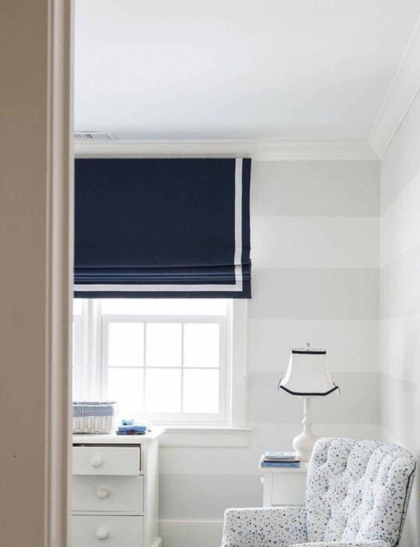 Navy Blue Roman Shades Flat Fold Custom Fabric Modern Shades Etsy