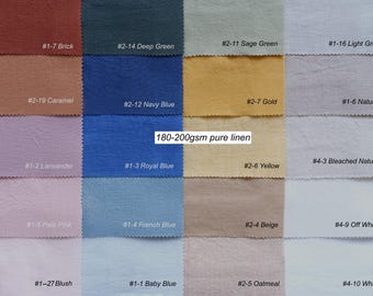 Muestras de tela de lino puro de 170-200 g/m² - Cortinas, ropa de cama y estores romanos