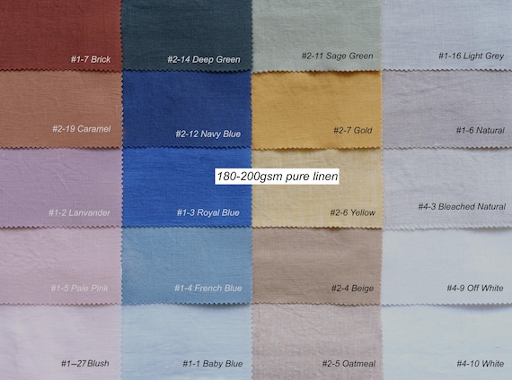 Pure Linen Fabric 170-200gsm Swatches - Curtain, Bedding & Roman Shade