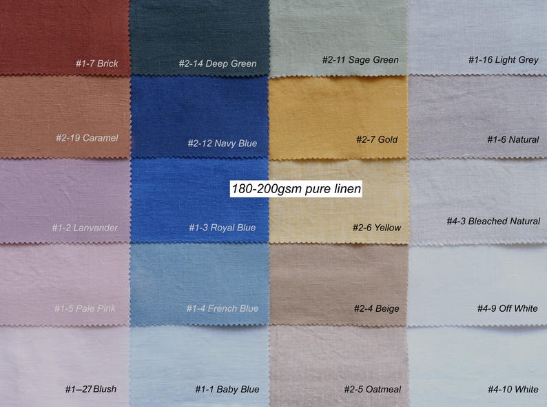 Muestras de tela de lino puro de 170-200 g/m² - Cortinas, ropa de cama y estores romanos imagen 1