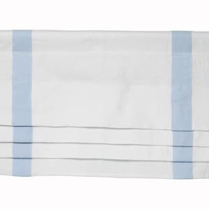 Faux Roman Shades, White with Baby Blue Linen Fake Roman Shades, Custom Fabric Valance, Fabric of your choice, Made to Order.