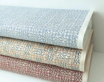 Organic Cotton Floral Drapery Fabric: Japanese Sleeping Roses Design