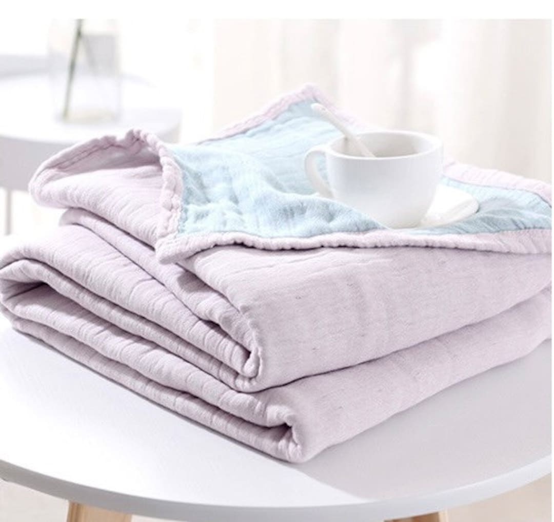 Muslin Gauze Coverlet 4 Layers Double Sided Cotton Soft Etsy