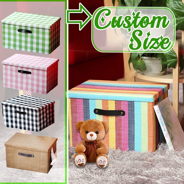 Custom size colorful basket with handle collapsible fabric basket covered storage box toy storage basket clothes organizer custom box