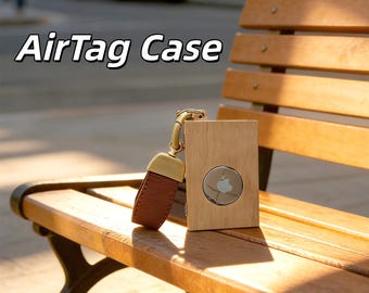 Custom AirTag Case,Handmade Wooden AirTag Holder,Keychain, Bag Charm,AirTag Multicolor Case,Father's Day Gift,Gifts for Grandparents