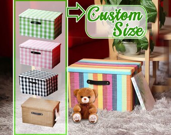 Custom size colorful basket with handle collapsible fabric basket covered storage box toy storage basket clothes organizer custom box