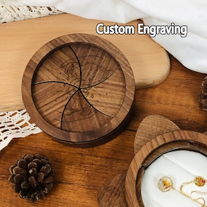 Cajas de regalo giratorias de madera personalizadas con cartas del tarot, caja de recuerdos grande para recuerdos, cajas decorativas con tapas magnéticas giratorias, almacenamiento de joyas