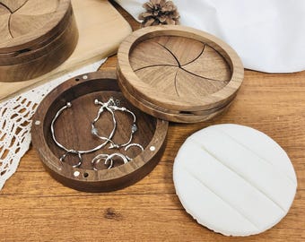 Custom initials & flower engraving wooden rotating gift boxes,large memory box for keepsakes,decorative boxes with rotating magnetic lids