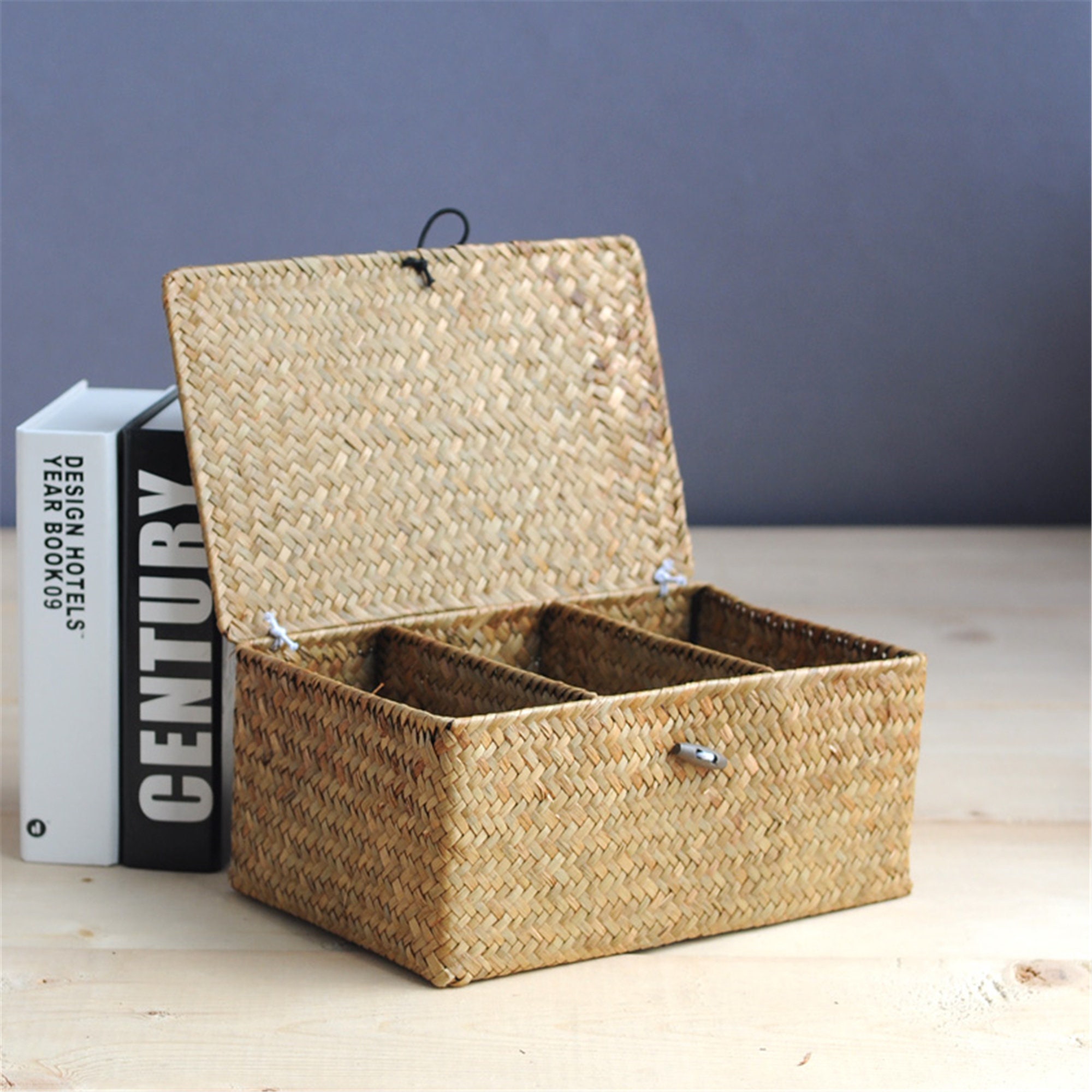 Straw box straw weaving basket housewarming decor vintage Etsy