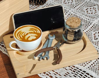 Storage box made from Liberty cloth,custom name multifunctional message box design tray with phone holder,cigarette tray coffee bean box