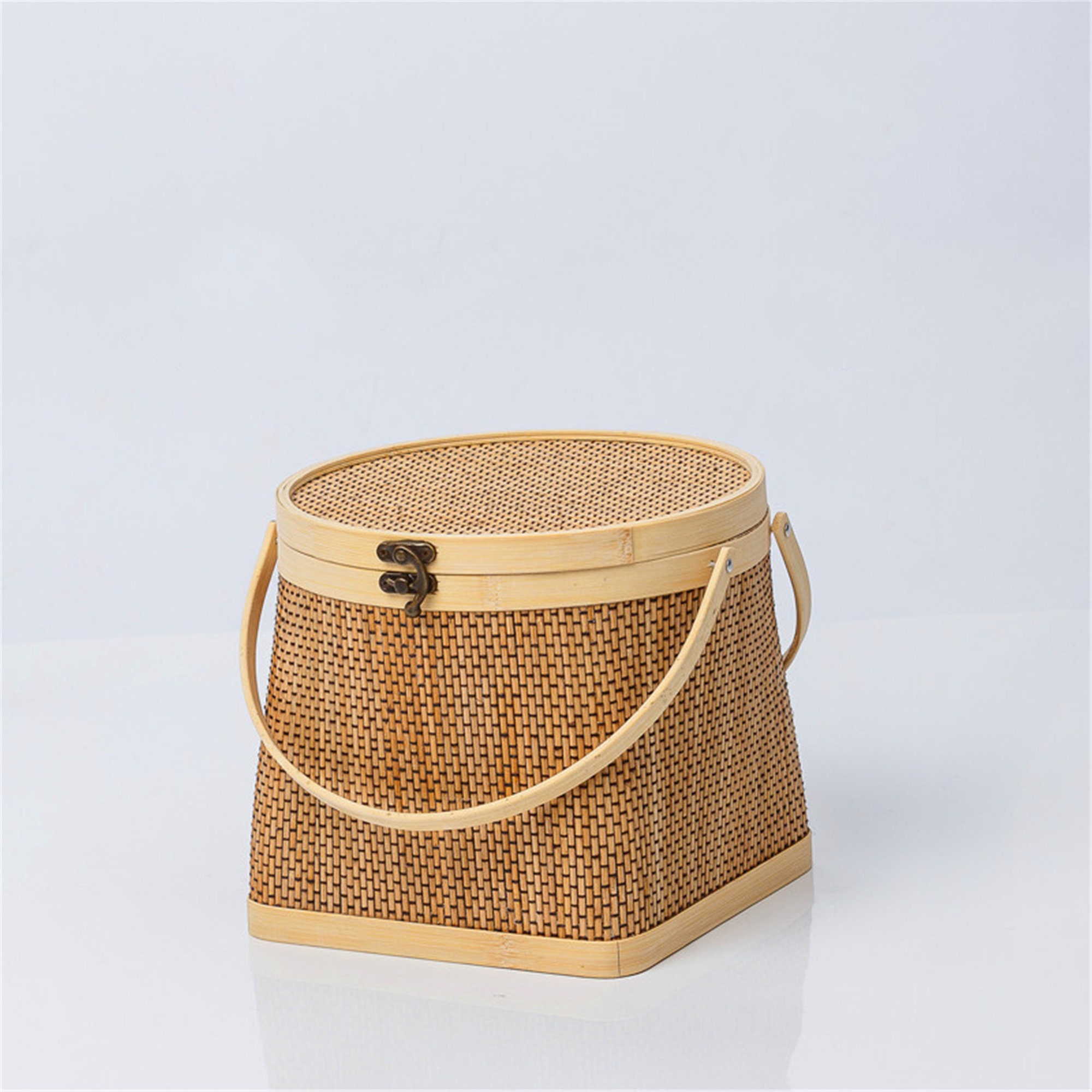 Cesta de almacenamiento tejida con cesta de bambú de mango con | Etsy