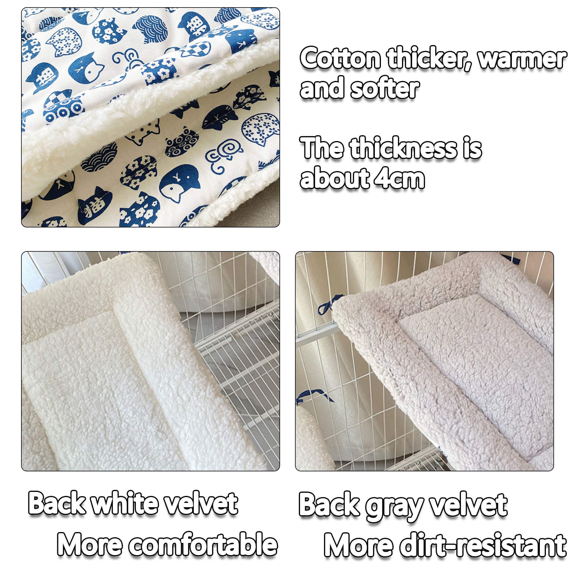 Custom Cat Nest Kennel Mats Flannel Liners for Cage Tailored Cage Liner