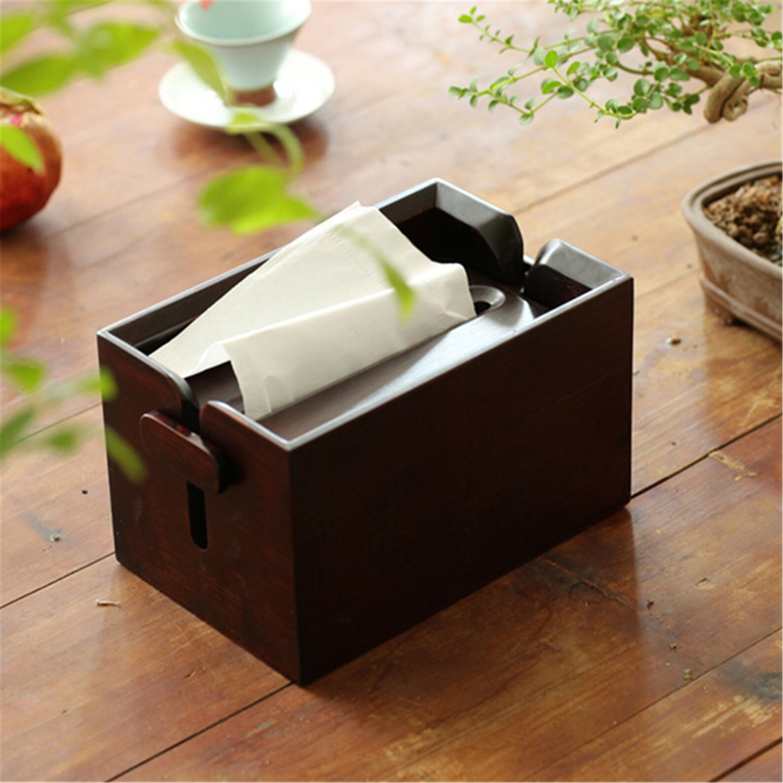 Bamboo Wood Tissue Box Holder Bamboo Wood Tissue Box Bathroom Etsy
