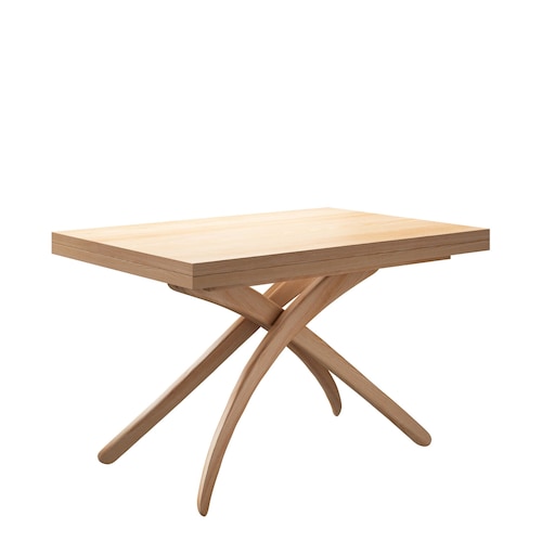 Custom made transformer 4 in 1 dining/coffee/dinner/tea table,Adjustable height expandable natural wood table