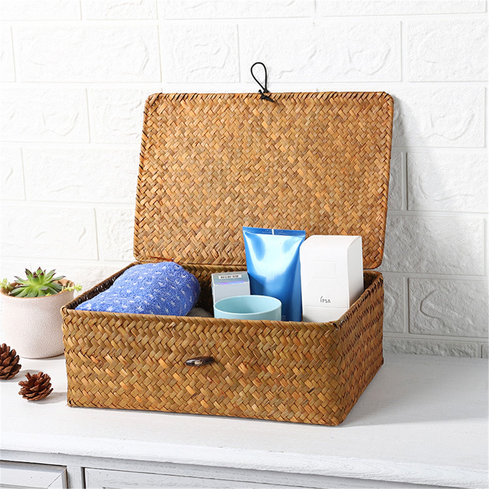 Straw Basket Straw Weaving Box Vintage Storage Basket Etsy Australia
