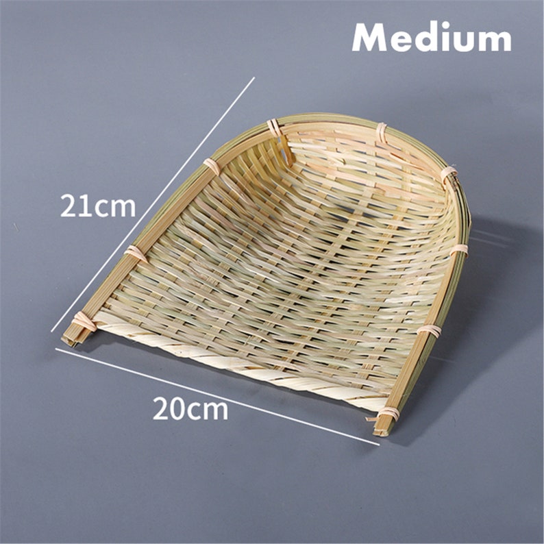 Hand woven bamboo storage basket bamboo wicker platter tray bamboo housewarming decor