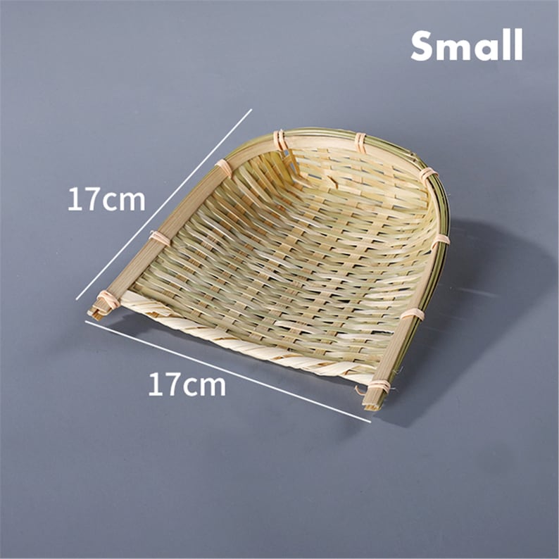 Hand woven bamboo storage basket bamboo wicker platter tray bamboo housewarming decor