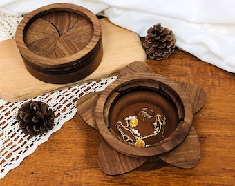 Custom engraving devil's eye wooden rotating gift boxes,large memory box for keepsakes,decorative boxes with rotating magnetic lids