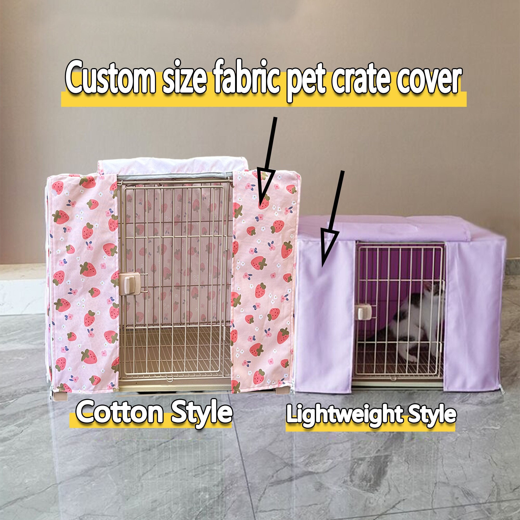 Custom Dog Crate Cover. Aesthetic Pet Kennel Cover in 6 Different