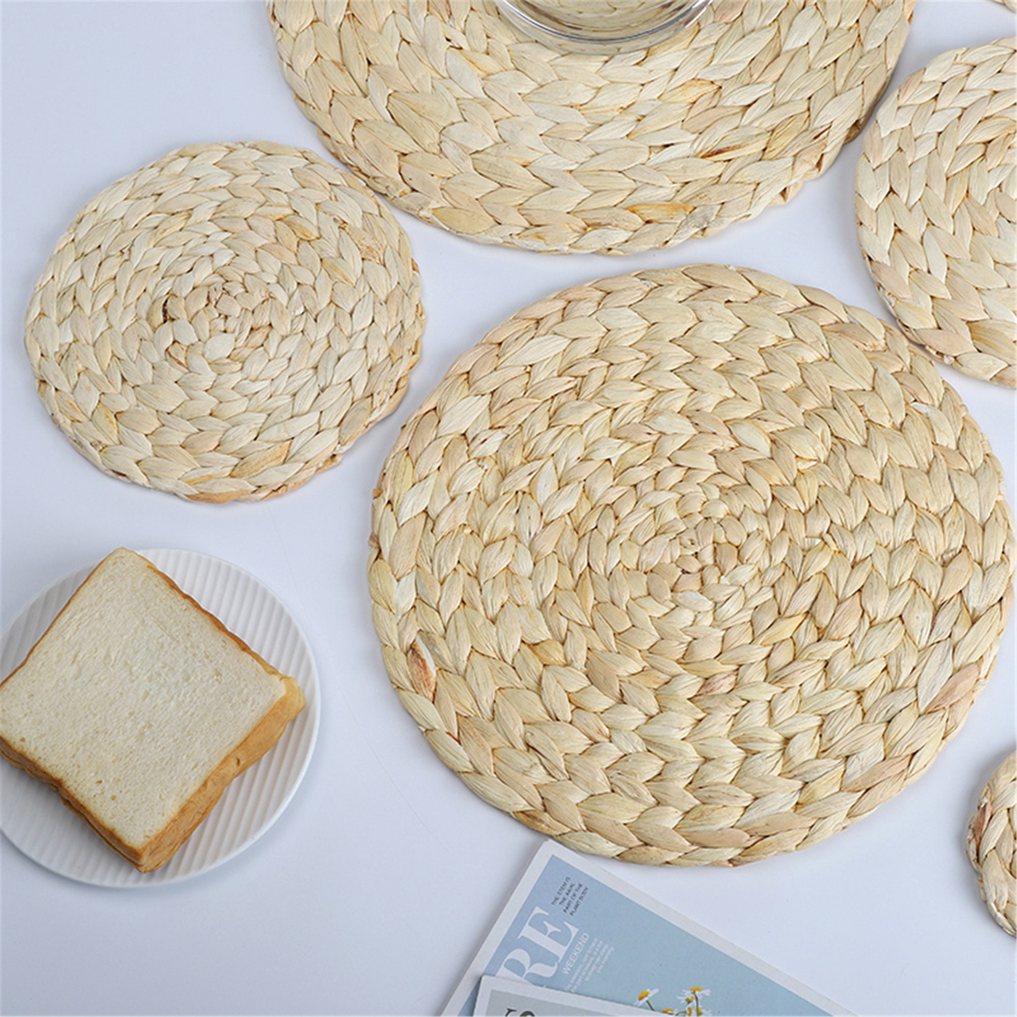 Straw Mat Straw Weaving Mat Vintage Storage Coaster Etsy UK