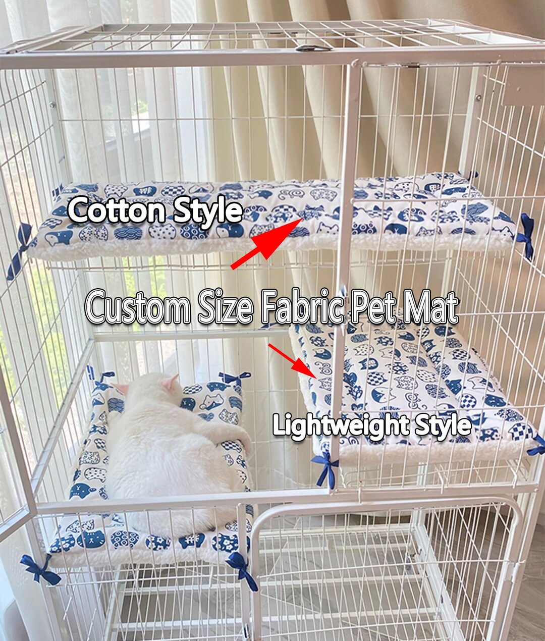 Custom Cat Nest Kennel Mats Flannel Liners for Cage Tailored Cage Liner