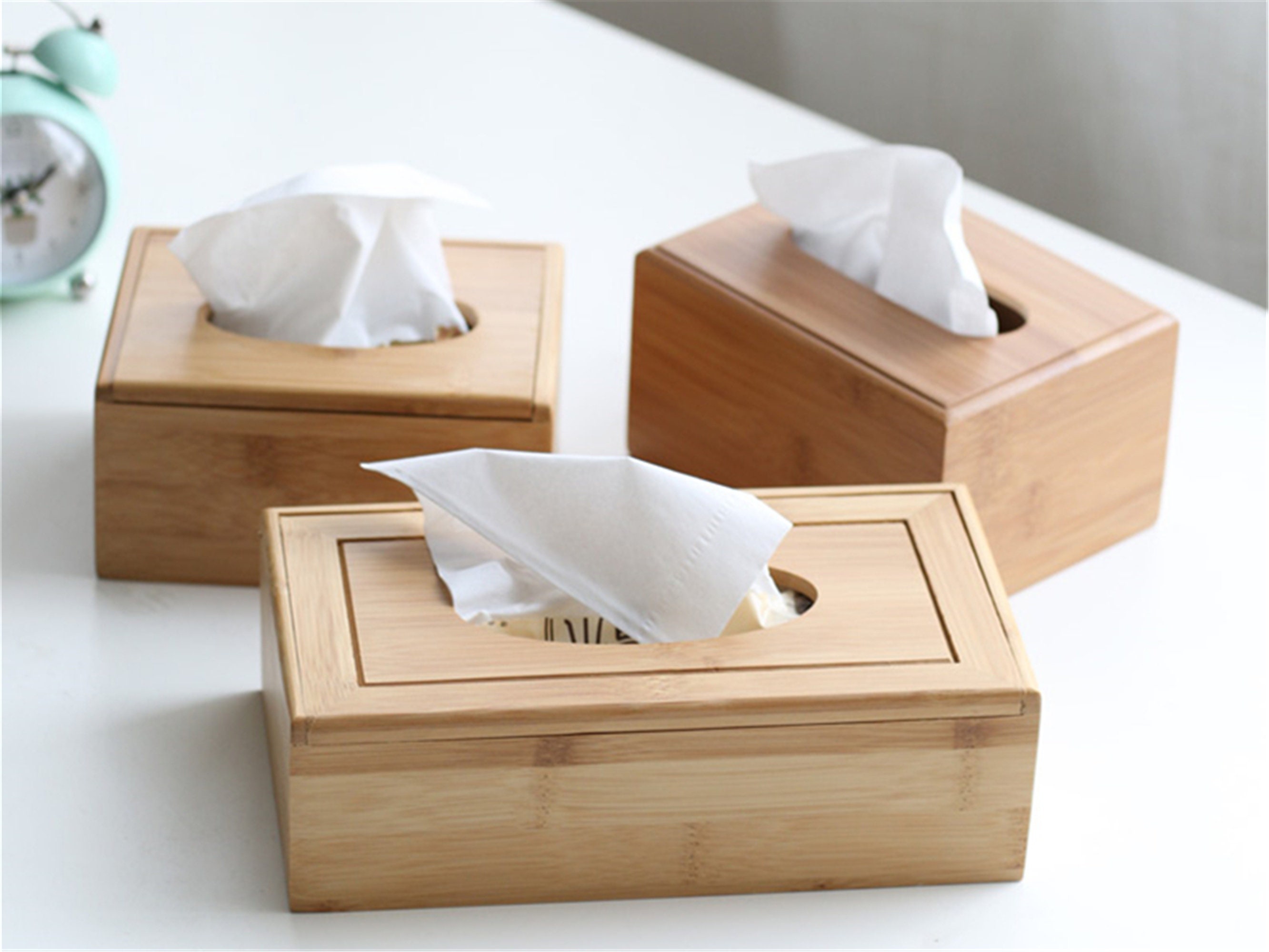 Bamboo Wood Tissue Box Bamboo Tissue Holder Housewarming Decor Etsy