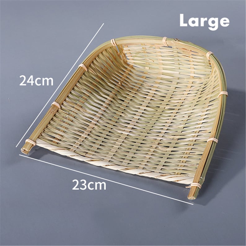 Hand woven bamboo storage basket bamboo wicker platter tray bamboo housewarming decor