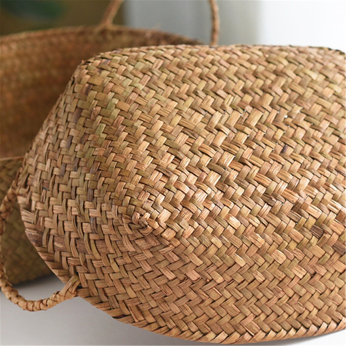 Straw Basket Straw Weaving Basket Housewarming Decor Vintage Etsy